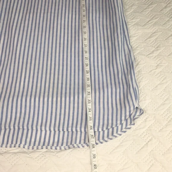 Vintage Blue & White Striped Embroidered Dress - Picture 11 of 11